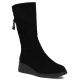 7. Schwarze Damen-Keilstiefeletten aus Leder, Filippo DBT7210