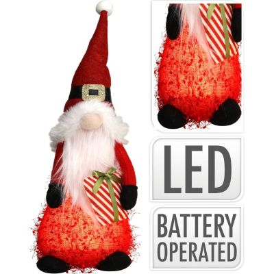 6. Dekorative Plüschfigur Weihnachtsmann mit LED-Beleuchtung, 51 cm