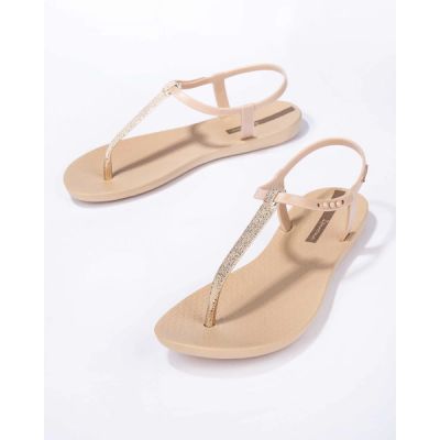 4. Ipanema Sandal Class Damen Flip-Flop Sandalen, Hellbeige mit Gold