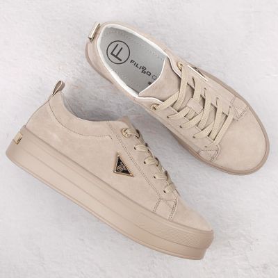 16. Filippo W PAW315C beige Plateauschuhe aus Wildleder