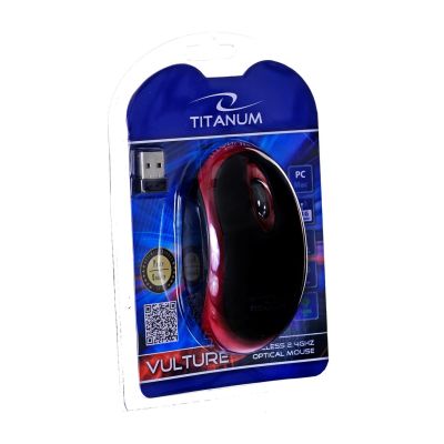 2. TITANUM VULTURE TM116R Computermaus (optisch; 1000 DPI; schwarz, rot)