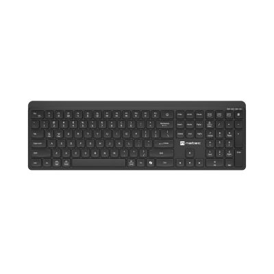 NATEC TANG US kabellose Tastatur, Bluetooth + 2,4 GHz, leise, Slim, schwarz