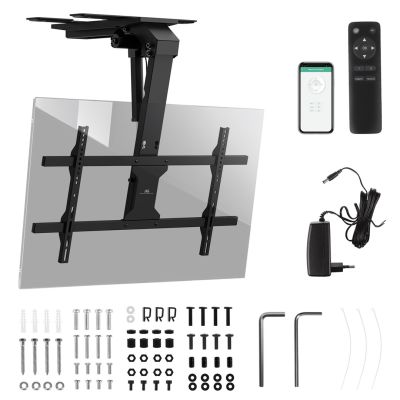 3. Elektrische TV-Halterung von Maclean, Deckenmontage, Tuya-kompatibel, max. VESA 800x400, für Fernseher von 43 bis 86 Zoll, max. 45 kg, MC-110 T