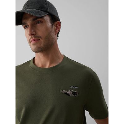 3. Herren-T-Shirt mit Aufdruck, regulär, Größe 4F 4FKAW26TTSHM4477-043S