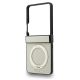5. Guess Magnetische Ringständer-Hülle mit genarbtem Classic Logo und MagSafe-Design für Samsung Galaxy Z Flip 8 – Beige