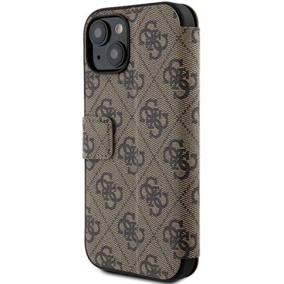 6. Guess 4G Hülle mit großem Metalllogo für iPhone 13 / 14 / 15 - Braun