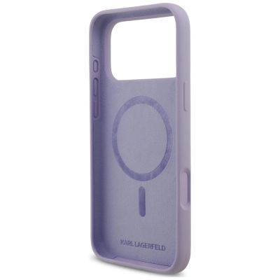 7. Karl Lagerfeld Silicone Karl&Choupette Ring MagSafe Hülle für iPhone 18 Pro Max / 17 Pro Max – Lila