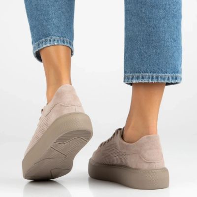 8. Damen-Lederschuhe, Sneaker, beige, Filippo DP7502/26