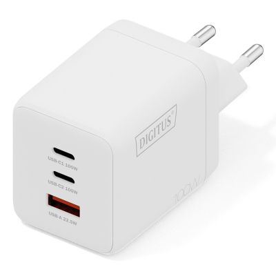 Digitus GaN USB-Ladegerät 100W, 2x USB-C, 1x USB-A