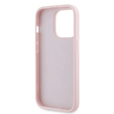 7. Karl Lagerfeld Diagonal Quilted Script Hülle für iPhone 14 Pro Max – Rosa