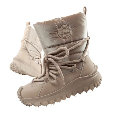 Lee Cooper Damen Winter Trekking Sportschuhe, isoliert, beige, Naturleder