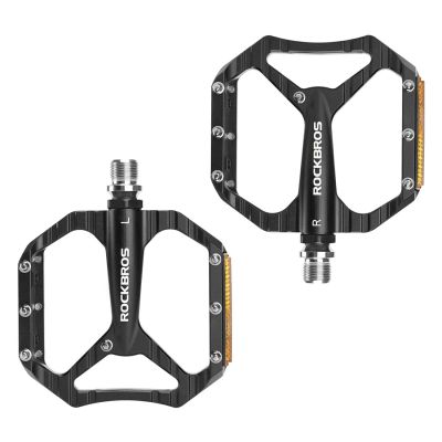 3. Rockbros C700 Reflektierende Aluminium-Plattform-Fahrradpedale – Schwarz