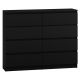 M8 MALWA Kommode 120 cm 8 Schubladen Schwarz