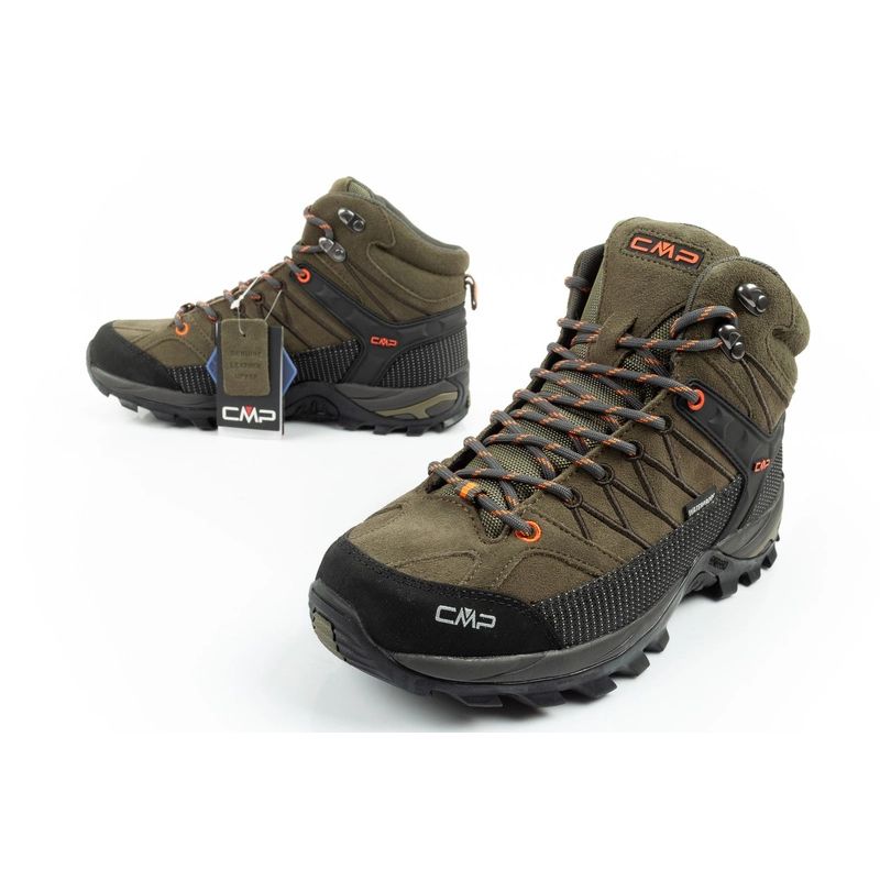8. CMP Rigel Herren Trekkingschuhe Leder strapazierfähig wasserdicht knöchelhoch oliv