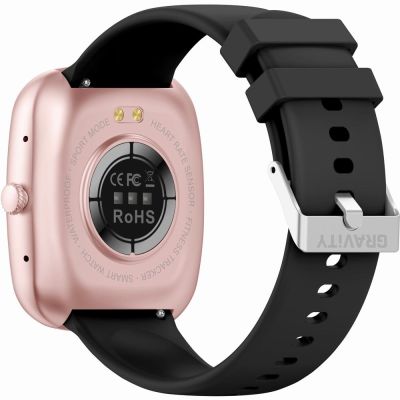 9. GRAVITY GT18-1 Damen-Smartwatch, pinkes Silikonarmband + schwarzes Armband