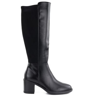 2. Schwarze Damen-Stiefeletten mit hohem Absatz und Stretchanteil, Vinceza 58652