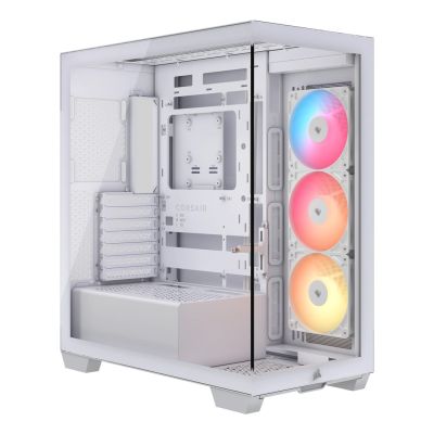 10. Corsair 3500X RSR ARGB Midi-Tower-Gehäuse mit Seitenwand aus gehärtetem Glas, Weiß