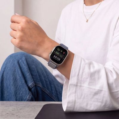 7. Tech-Protect Nylon Pro Armband für Apple Watch 44 / 45 / 46 / 49 mm – Navy-Grau