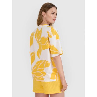 4. Übergroßes bedrucktes Damen-T-Shirt 4F 4FRSS25TTSHF2692-90A