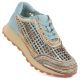 Damenschuhe mit Lochmuster in Blau und Beige Artiker 58C1289
