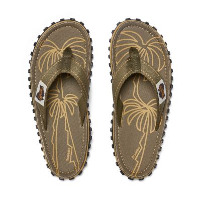 Gumbies Herren-Flip-Flops ISLANDER FLIP-FLOP PALM LEAF KHAKI