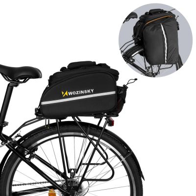 Wozinsky große Fahrradgepäckträgertasche 35l + Regenschutz schwarz (WBB19BK)