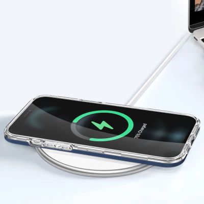 7. Klare 3-in-1-Hülle für das iPhone 11 Pro Max mit blauem Gel-Rahmen