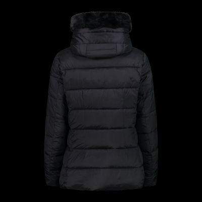 5. CMP Damen Winterjacke mit Kapuze, Sport, isoliert, schwarz (34K0036F/U901)