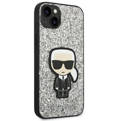 4. Karl Lagerfeld KLHCP14MGFKPG iPhone 14 Plus 6.7" Hardcase silber / silber Glitter Flakes Ikonik