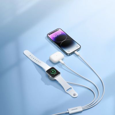 8. Joyroom S-IW007 3-in-1-Kabel USB-A magnetisches Ladegerät – Lightning 1,2 m – Weiß