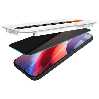 15. Spigen Glas.tR EzFit Privacy gehärtetes Glas für iPhone 15/16 mit Adapter (2 Stück)