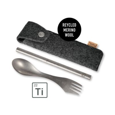 Light My Fire Spork & Straw Kit – Reisebesteck aus Titan im Etui