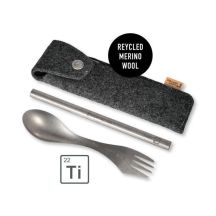 Light My Fire Spork & Straw Kit – Reisebesteck aus Titan im Etui
