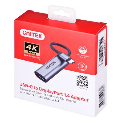 4. UNITEK Adapter USB-C - DisplayPort 1.4 8K 60Hz