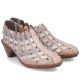 3. Damen-Lederschuhe mit hohem Absatz, bequem und flexibel, cremefarben, Rieker 46778-64