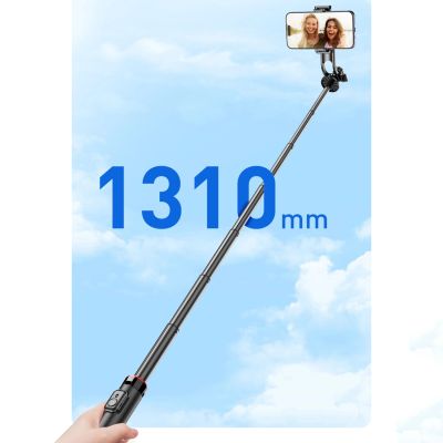 12. Selfie Stick WC1Y2S Teleskopstativ 1,3 m aus Aluminiumlegierung mit Telefonhalter – Schwarz