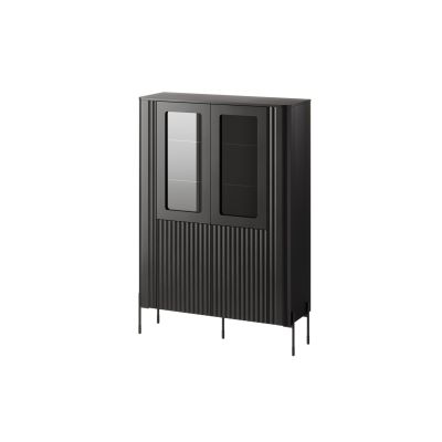 VERA Vitrine 110x40x160 schwarz matt