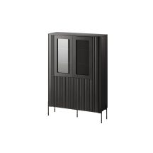 VERA Vitrine 110x40x160 schwarz matt