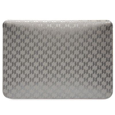 3. Karl Lagerfeld Saffiano Monogram Ikonik Tasche für einen 14-Zoll-Laptop – Silber