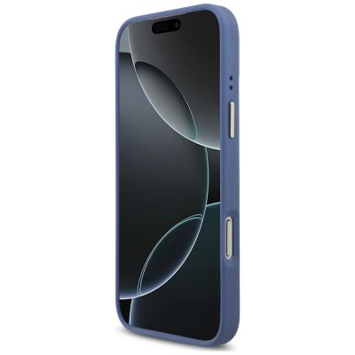 5. Guess 4G Strass Logo MagSafe Schutzhülle für iPhone 18 Pro Max / 17 Pro Max – blau