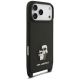 5. Karl Lagerfeld Saffiano Karl&Choupette Metall-Pin CBDY Schutzhülle für iPhone 18 Pro Max / 17 Pro Max - Schwarz