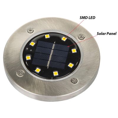 47. Solarlampe mit 8 SMD-LEDs zur Erdung, 4er-Set