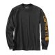 Carhartt Langarmshirt mit Ärmellogo – Carbon Heather, Größe: S