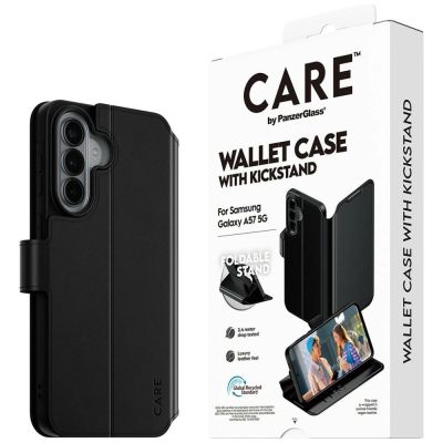7. CARE by PanzerGlass Feature Wallet Kickstand Case für Samsung Galaxy A57 - Schwarz