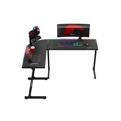 15. Huzaro Hero 6.0 Schwarzer RGB-Gaming-Schreibtisch