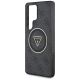 6. Guess 4G Glitter Triangle Buttons MagSafe Hülle für Samsung Galaxy S25 Ultra Schwarz