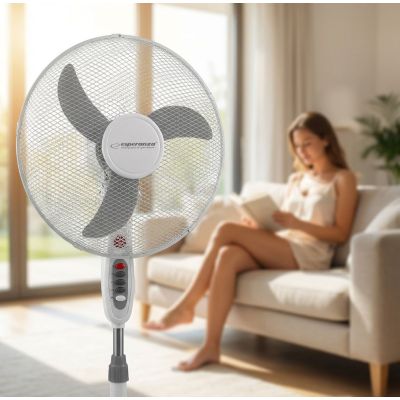 7. Esperanza Typhoon EHF002WE Standventilator (weiß, grau)