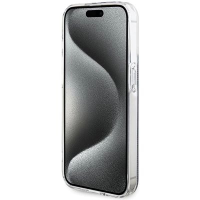 5. Guess IML 4G Gold Stripe Hülle für iPhone 15 Pro – Schwarz