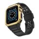 2. Protect Strap Band für Apple Watch 42/44/45mm Panzergehäuse Armband - Schwarz, Gold