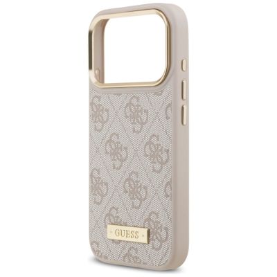 6. Guess 4G Logo Plate MagSafe Hülle für iPhone 17 Pro – Pink